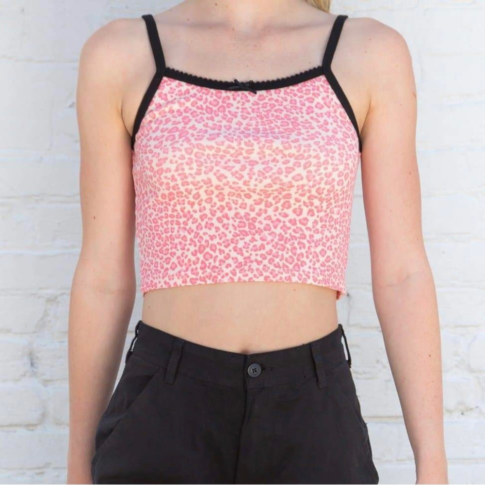 Brandy Melville Pink Cheetah Print Tank Top